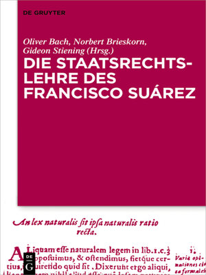 cover image of Die Staatsrechtslehre des Francisco Suárez